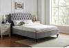 4ft6 Double Roz Light grey fabric upholstered bed frame bedstead 3